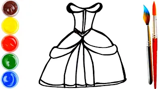 How To Draw A Dress. Как Нарисовать Платье. Bolalar Uchun Libosni Qanday Chizish Kerak