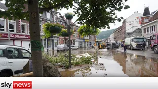 Belgium village of Pepinster cut off after extreme flooding