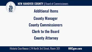 New Hanover County Board of Commissioners August 2, 2021 meeting