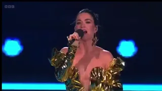 British Asian Trust Ambassador Katy Perry performs at the Coronation concert 2023.