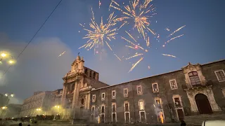 Festa S. Agata ‘23 - Catania. Fuoco Pirotecnico all’arrivo del Fercolo nella Chiesa M. del Carmelo