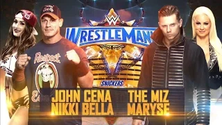 WWE Wrestlemania 33: The Miz and Maryse VS John Cena and Nikki Bella
