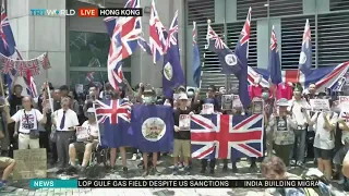 Hong Kong protesters gather outside British consulate