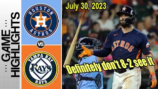 Houston Astros vs Tampa Bay Rays [FULL GAME] July 30, 2023 | MLB Highlights 2023