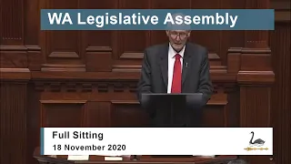 WA Legislative Assembly Full Sitting - 18 November 2020