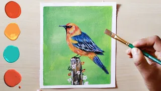 acrylic painting || how to paint a bird / Bird Acrylic Painting Tutorial