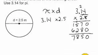 Circumference Of A Circle Using 3.14 For Pi