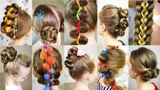 10 cute 5-MINUTES hairstyles for busy morning!  Quick & Easy SUMMER Hairstyles!