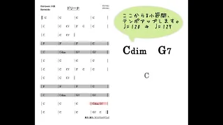 12番 スプートニクスカラオケ ドリーナ DRINA デモ演奏バージョン コード譜付き (DTM 打込み音源) with chord notation