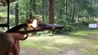 slow motion flintlock close up