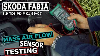 SKODA FABIA MAF (Mass Airflow Sensor) testing