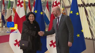 Georgia leader visits EU chief after foreign agent row! Salome Zurabishvili met with Charles Michel