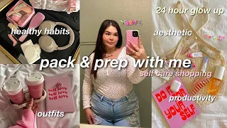 PACK & PREP W/ME FOR VACATION 🍵 outfits, 24 hour glow up, self care & productivity