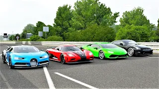 Forza 7 Drag race: Bugatti Chiron vs Agera R vs Nissan GTR (919hp) vs Lamborghini Huracan (950hp)