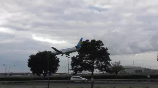 Good Uzbekistan Airways 767 UK67003 Tashkent  lands  London Heathrow Airport 26jul16 742p