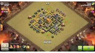 Clash of Clans TH6 vs TH6 Giant, Barbarian & Archer (GiBarch) Clan War 3 Star Attack