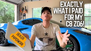 WHAT I PAID FOR MY C8 CORVETTE Z06  |  Did I pay over MSRP???