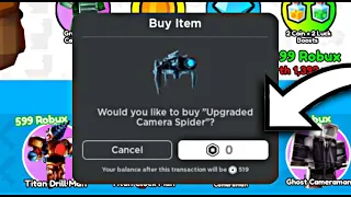 CLAIM FREE UPGRADED CAMERA SPIDER!! 🎁 Roblox Toilet Tower Defense EP 72 Part 1