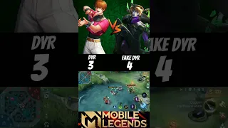 Dyr vs fake dyr🔥 Fake dyr said i am pro u r nub 😂 who will be win🔥 #dyr #dyrroth #mlbb #shorts