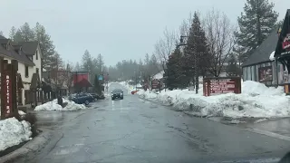 Raining pretty good in Big Bear Lake, CA. Town is starting to puddle up. BYE BYE SNOW. 3/10/2023