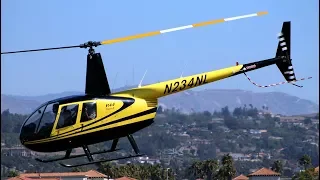 Robinson R44 Helicopter Engine Start, Takeoff & Landing - N234NL