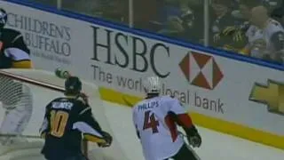 Chris Phillips Hit Ryan Miller (Febuary 3 2010)