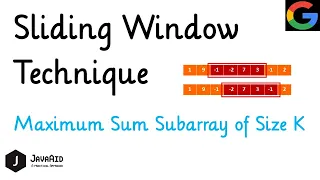 Sliding Window Technique | Google Coding Interview | Maximum Size SubArray Of Size K