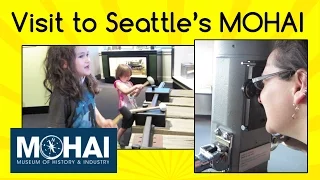 Visiting Seattle's Museum of History and Industry (MOHAI)! The kids peruse the interactive exhibits!