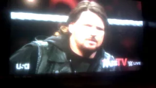 WWE RAW 2/1/2016 A.J.Styles Attacks The Miz