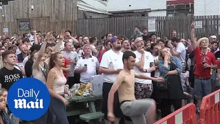 England fans react to Croatia goal and match heads into extra time