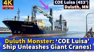 ⚓️Duluth Impact: ‘COE Luisa’ Ship Unleashes Giant Cranes!