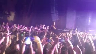 Ninja crowd surfing during encore