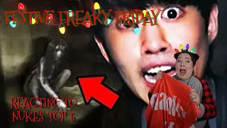 REACTING TO NUKES TOP 5 - Top 5 GHOST Videos So SCARY You'll WEEP (FESTIVE FREAKY FRIDAY EPISODE 2)