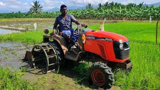 Kubota Neostar B2441 24 hp Mini Tractor puddling performancefor | Cage wheel + rotovator performance