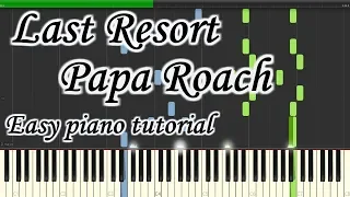Last Resort - Papa Roach - Very easy and simple piano tutorial synthesia planetcover