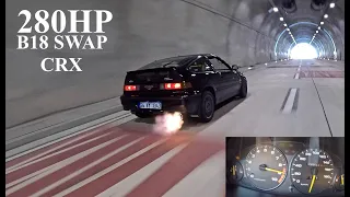 280HP HONDA B18 CRX SWAP!