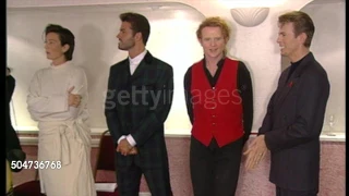 George Michael, David Bowie at "Concert of Hope" backstage. Wembley Arena, 01.12.1993