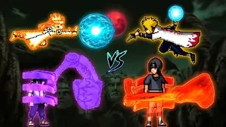 Sasuke Indra( Om Hy) & Naruto V1 VS Itachi ( Om Hy ) & Minato ( Om Hy ) in Jump Force Mugen
