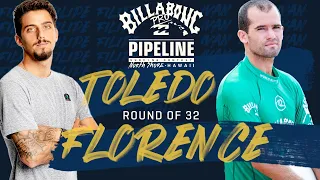 Toledo vs I.Florence Billabong Pro Pipeline - Round of 32 Heat Replay