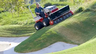 Aerate Impossible Places on Ventrac Tractor - Aeration Without Cores - Real World Work