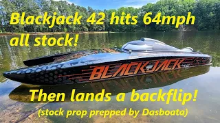 Pro Boat Blackjack 42 8S hits 64mph stock! Then lands a backflip!