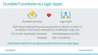 Azure Durable Functions vs Logic Apps