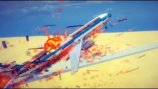 realisric PLANE crash #9   | BESIEGE GAMEPLAY ｜pull up,terrain