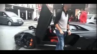 Lamborghini Aventador crash in London - moment of impact