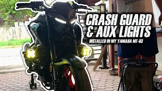 Installed Crash Guard & Auxiliary Lights on my Yamaha MT-03 | Bisaya x Dabaw | @itsmojoe