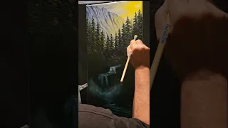 Full length tutorial coming soon! #art#tutorial#painting#bobross #waterfall#oilpainting#forest#fyp