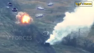 Ukrainian Troops Destroy dozens of Russian military T-90 tanks in face-to-face combat in Soledar
