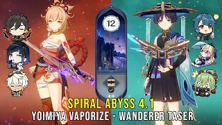 C0 Yoimiya Vape and C1 Wanderer Taser - Genshin Impact Abyss 4.1 - Floor 12 9 Stars
