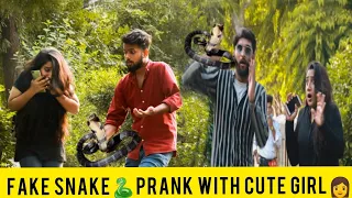 Fake snake 🐍 prank on cute girls💃 || gone very wrong || epic reaction prank in pakistan