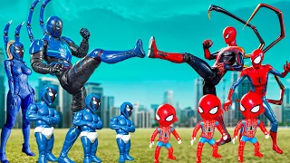 FAMILY IRON SPIDER-MAN VS FAMILY BLUE BEETLE V2, Rescue SUPER-GIRL | LIVE ACTION STORY